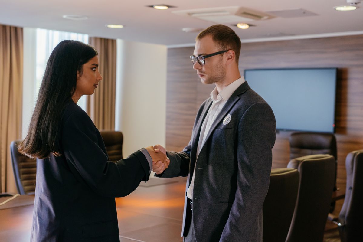 Successful hiring handshake